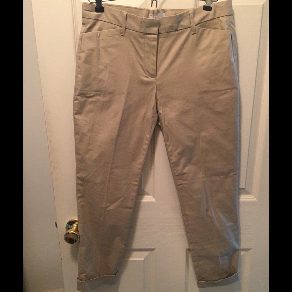 Khaki Slim Cropped Pants
